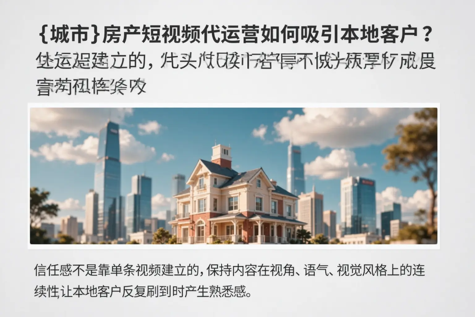 甘南房产短视频代运营如何吸引本地客户？