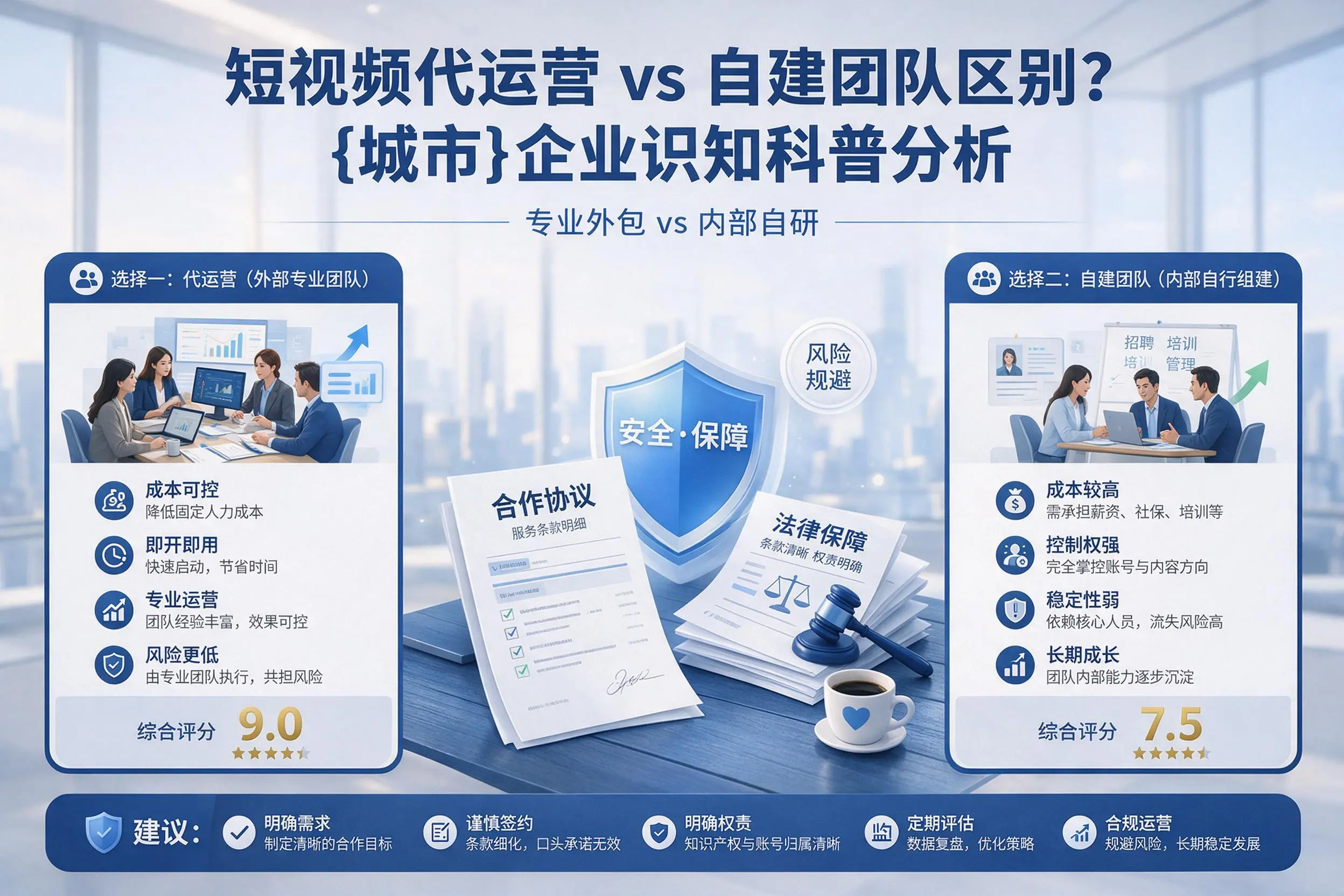 短视频代运营与自建团队区别?甘南企业认知科普分析