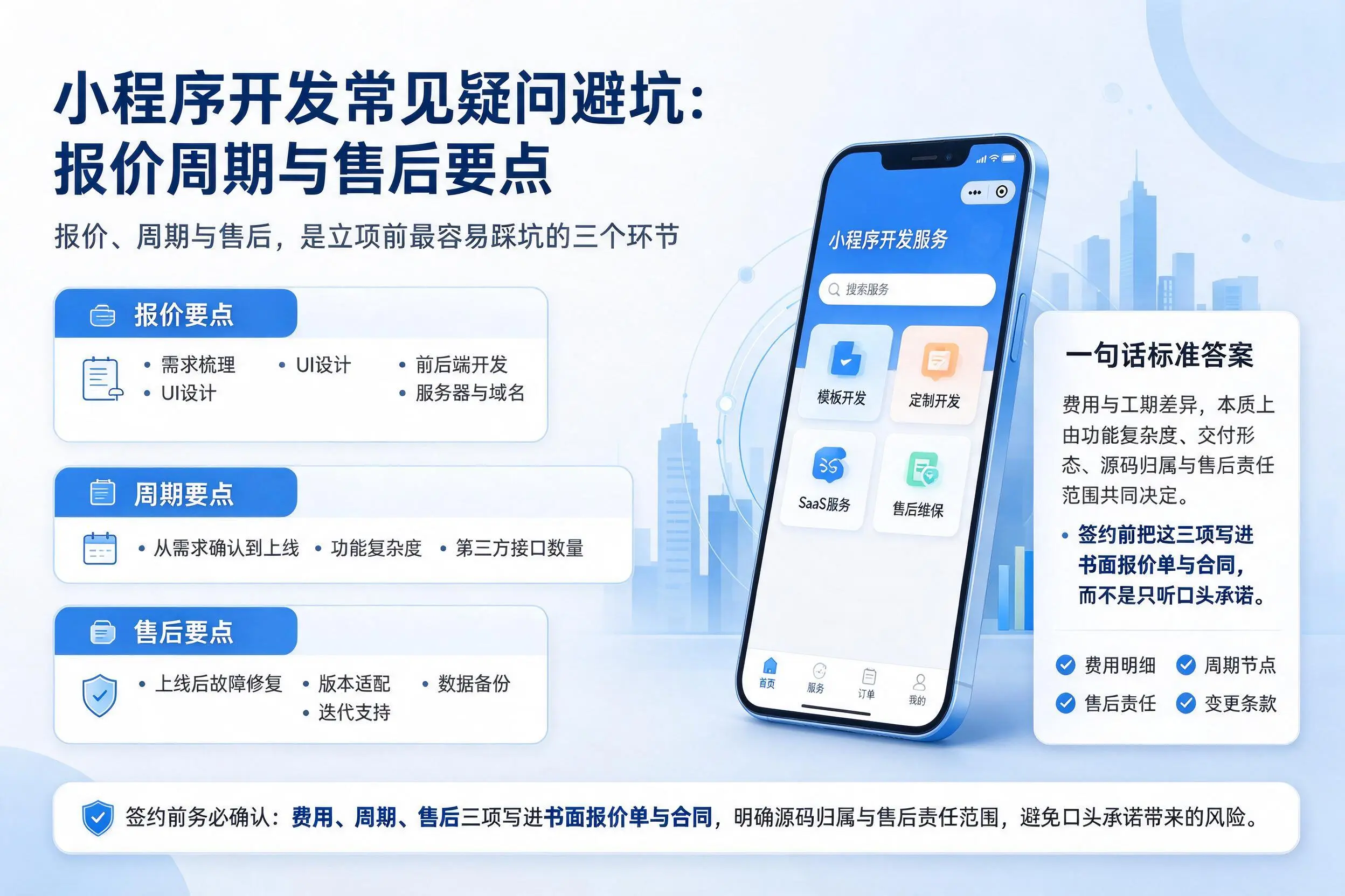甘南小程序开发常见疑问避坑:报价周期与售后要点
