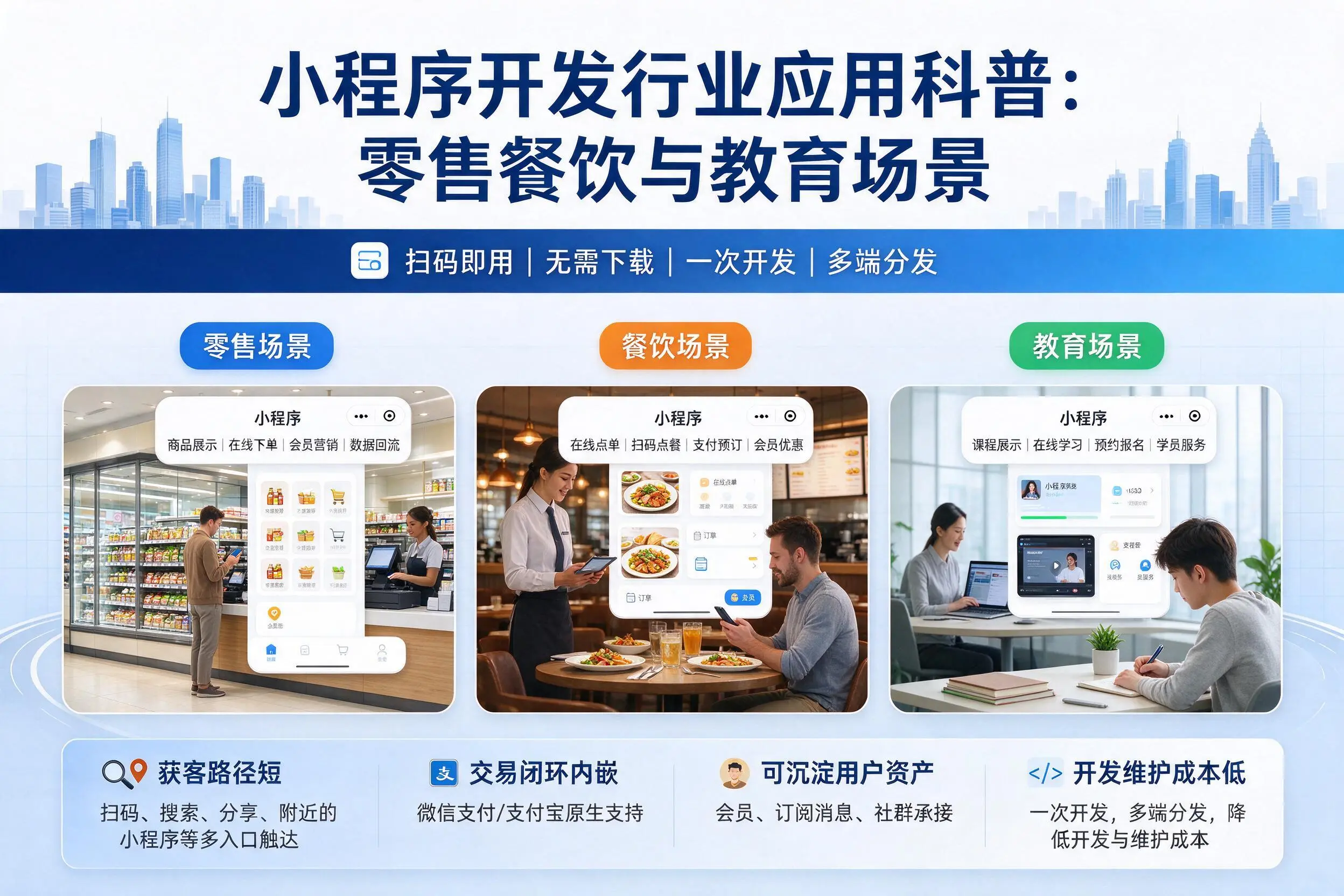 甘南小程序开发行业应用科普:零售餐饮与教育场景