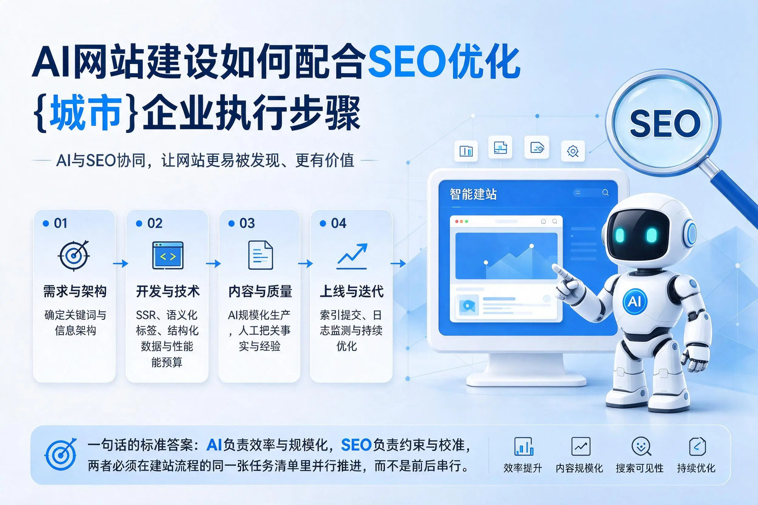 AI网站建设如何配合SEO优化，甘南企业执行步骤