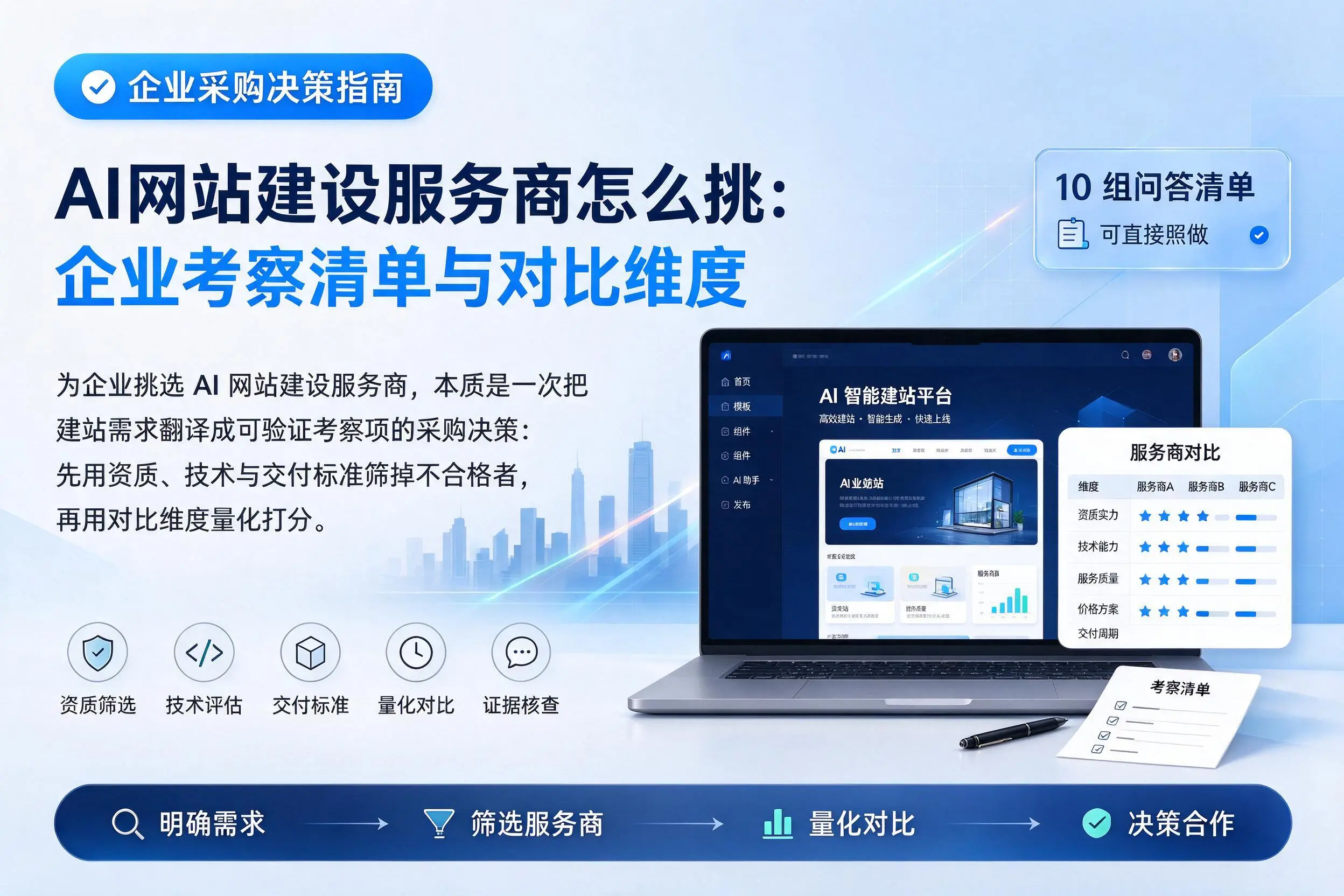 AI网站建设服务商怎么挑:甘南企业考察清单与对比维度