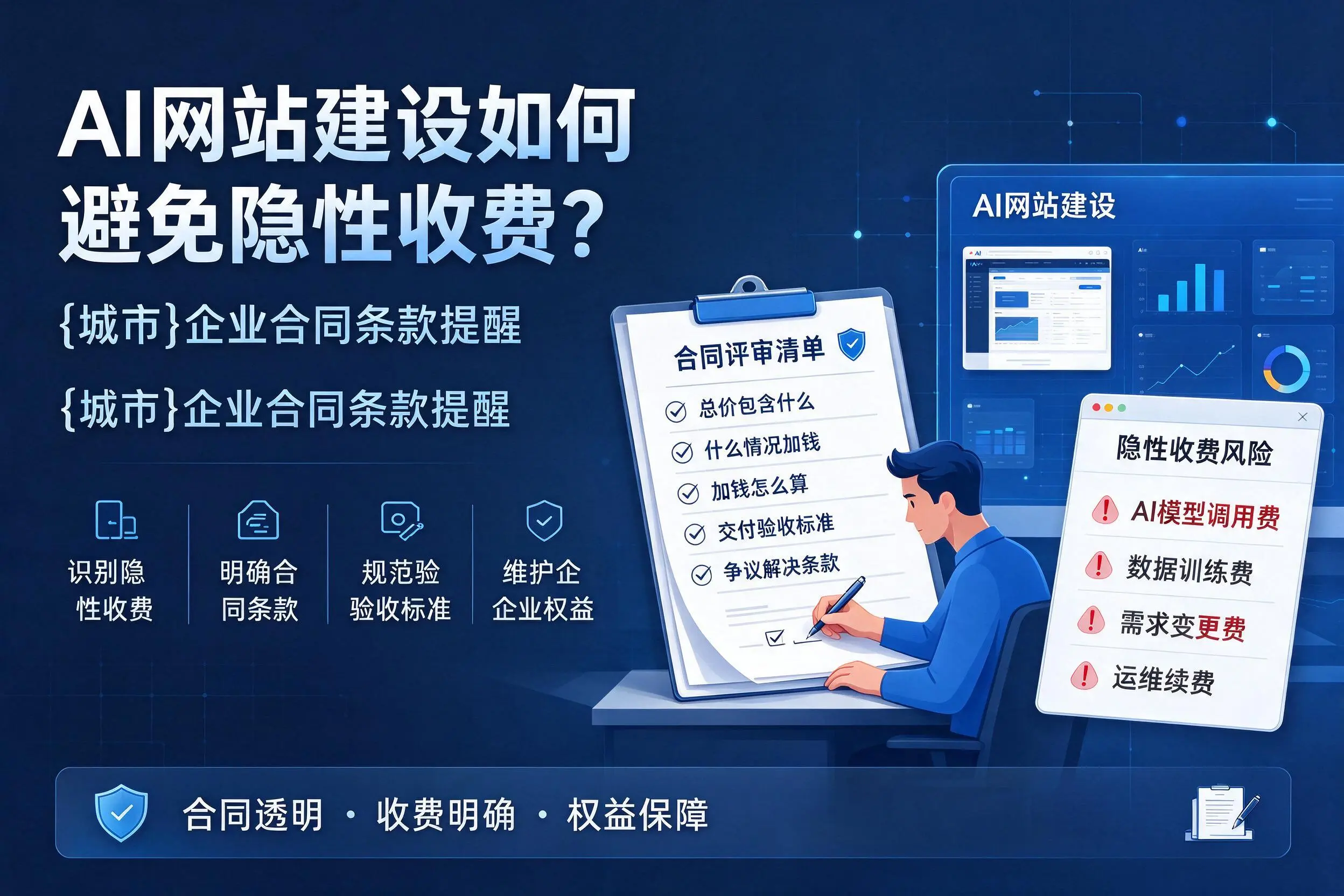 AI网站建设如何避免隐性收费？甘南企业合同条款提醒
